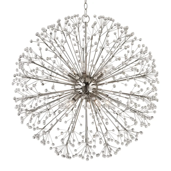 Dunkirk 10-Light Chandelier in Polished Nickel 30L x 30W x 29H