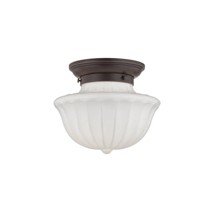 Dutchess 1-Light Flush Mount in Old Bronze 9L x 9W x 7.5H