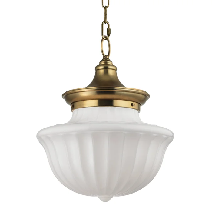 Dutchess 2-Light Pendant in Aged Brass 15L x 15W x 18.5H
