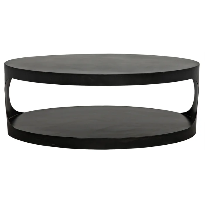 eclipse oval coffee table, black steel
