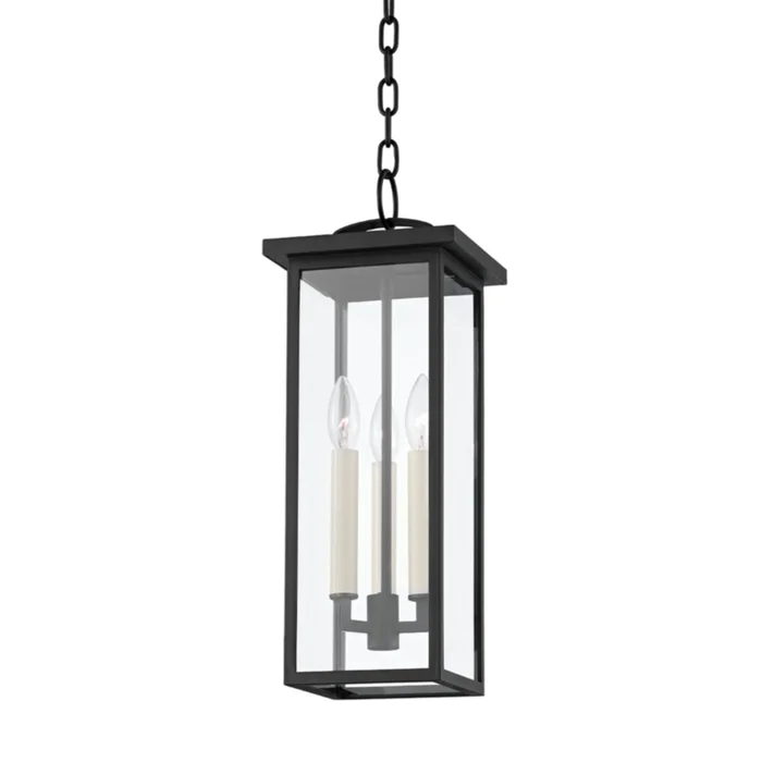 Eden Pendant 3-Light Outdoor LED in Textured Black 7.5L x 7.5W x 19.5H