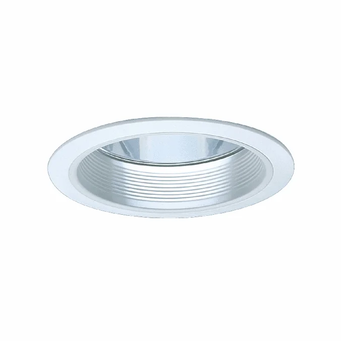 Elco ELA101WA Modern White Medium Base 6″ Down Lighting Airtight Reflector with Baffle Recessed Light Recessed Light Trim