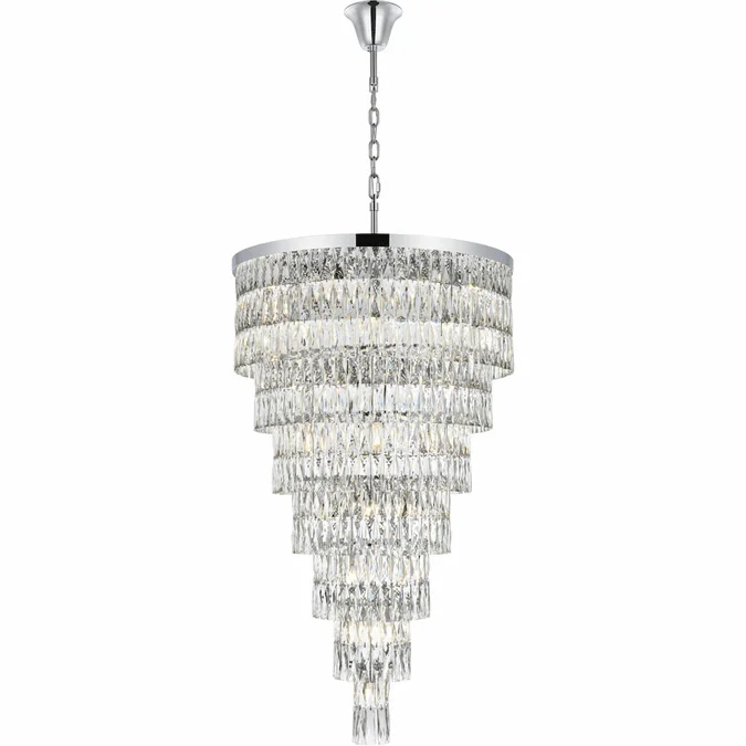 Elegant 1060SR32C Josephine Chrome Foyer Lighting Fixture