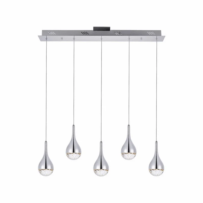 Elegant 3805D33C Amherst Chrome LED Multi Drop Ceiling Light Fixture