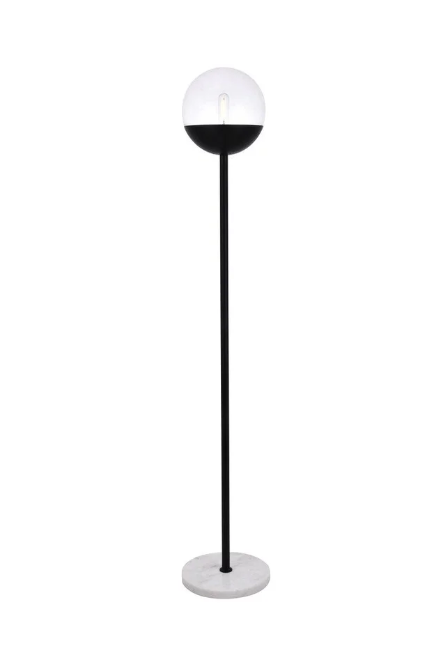 Elegant Eclipse 1-LT Black Floor Lamp – Black, Clear – LD6147BK