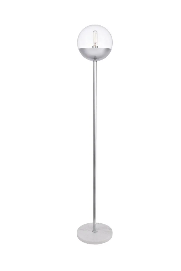 Elegant Eclipse 1-LT Chrome Floor Lamp – Chrome, Clear – LD6149C