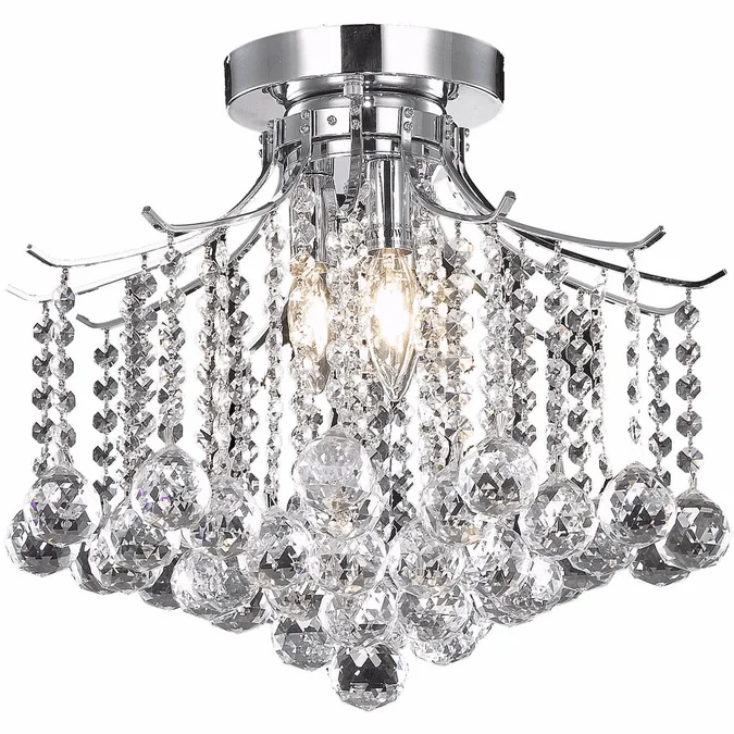 Elegant LD8200F17C Amelia Chrome 16″ Overhead Lighting Fixture