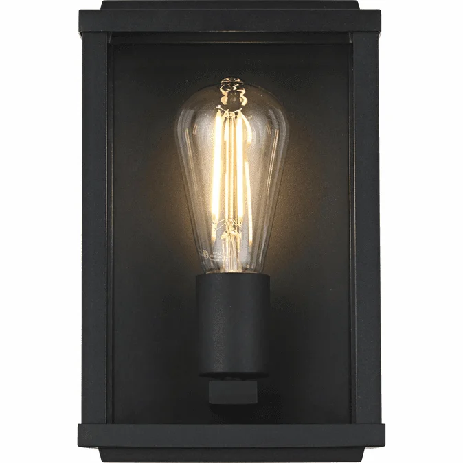 Elegant OD412W10BK Santos Contemporary Black Outdoor Lighting Wall Sconce