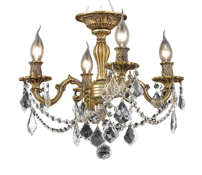 Elegant Rosalia 4-LT French Gold Flush Mount Clear Royal Cut Crystal – 9204F17FG/RC