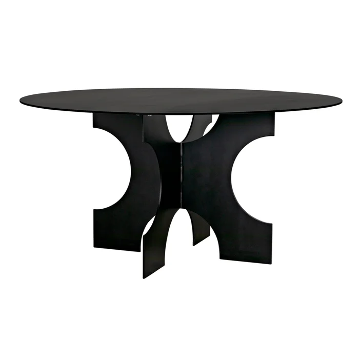 element dining table, black metal