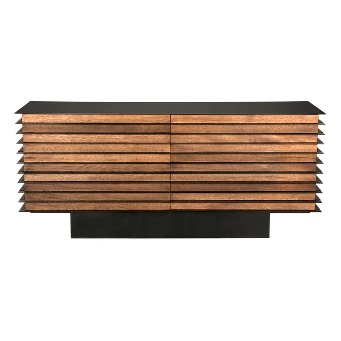 elevation sideboard, dark walnut and steel