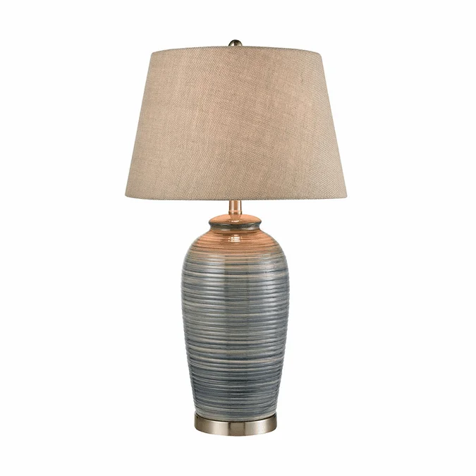 Elk Home Studio 77155 Monterey Modern Blue Glaze / Satin Nickel Table Lamp