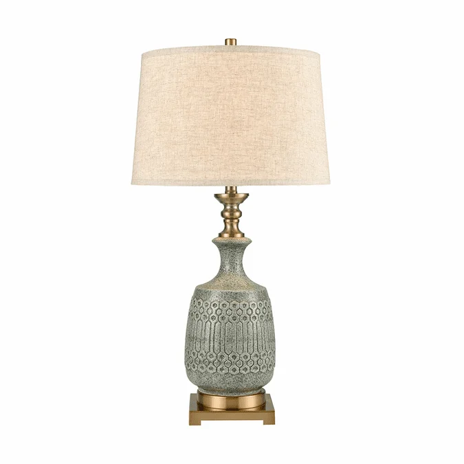 Elk Home Studio 77183 Port Ewen Modern Ridgeway Blue / Antique Brass Lighting Table Lamp