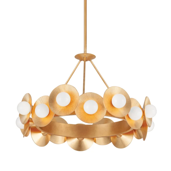 Emerald 16-Light Chandelier in Vintage Gold Leaf 32L x 32W x 21H