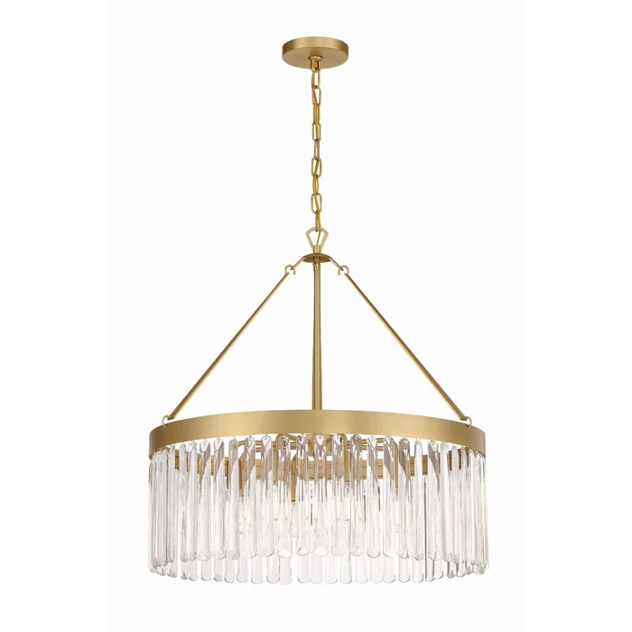 Emory 8 Light Modern Gold Chandelier Clear Glass 24″W x 24.75″H x 24″D