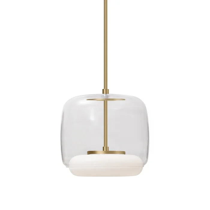 Enkel LED Pendant in Clear/Brushed Gold (347|PD70610-CL/BG)