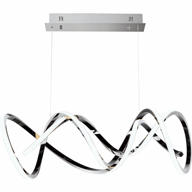 ET2 E20468-BC Signature Contemporary Black Chrome LED Kitchen Island Light