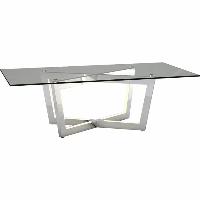 ET2 E71019-PC Carlo Modern Polished Chrome LED Coffee Table