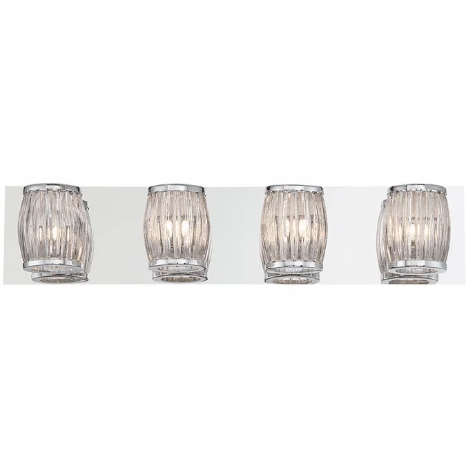 Eurofase 30045-019 Barile Modern Chrome Halogen 4-Light Bathroom Light