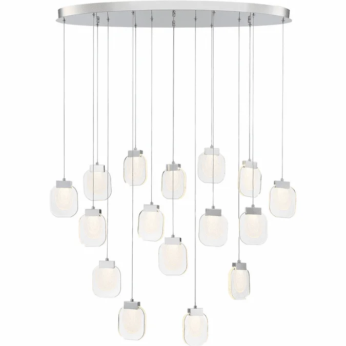 Eurofase 37194-027 Paget Contemporary Chrome LED Multi Hanging Pendant Lighting