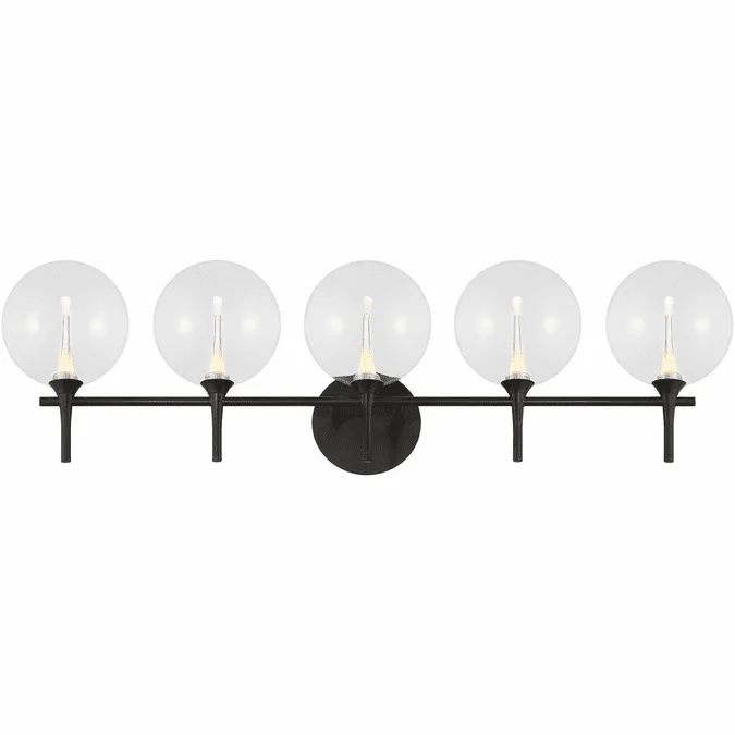 Eurofase 48921-015 Iissa Modern Black LED 5-Light Bathroom Wall Light Fixture