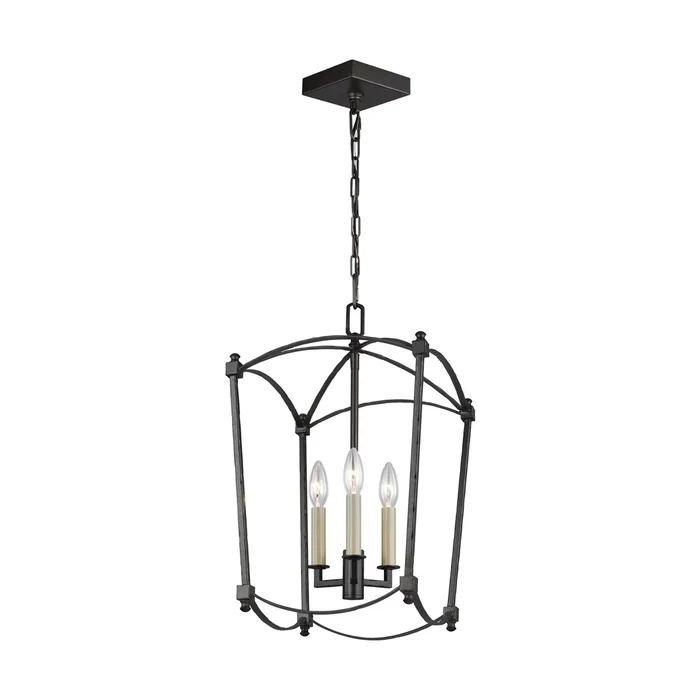 Feiss Thayer 3-LT Hall Chandelier – Smith Steel – F3321/3SMS