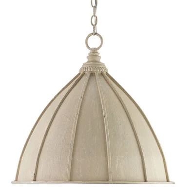 Fenchurch Cream Pendant One Light Pendant in Oyster Cream/Silver Leaf (142|9149)