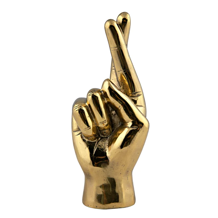 fingers crossed, brass