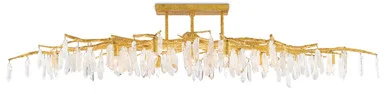 Forest Light Collection 14 Light Semi-Flush Mount in Washed Lucerne Gold/Natural (142|9000-0423)