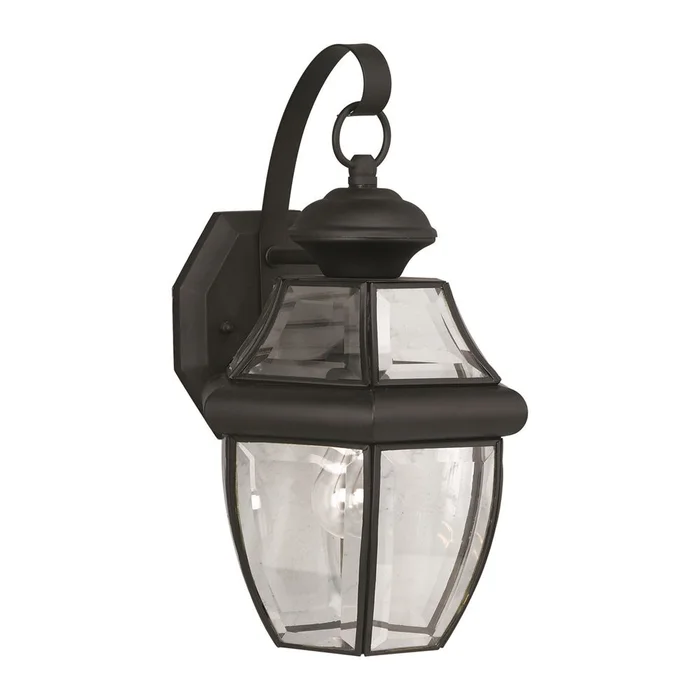 Forte 1-LT Brass Outdoor Lantern – Black – 1201-01-04
