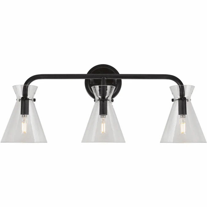 Forte 5733-03-04 Beaker Modern Black 3-Light Vanity Light