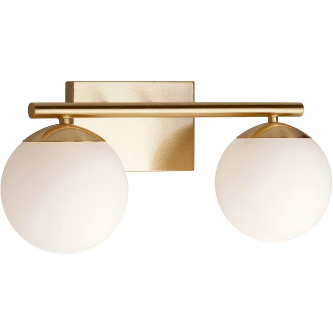 Forte 5745-02-12 Farrell Contemporary Soft Gold 2-Light Bathroom Lighting