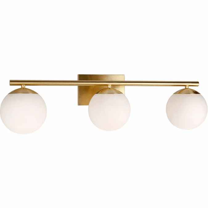 Forte 5745-03-12 Farrell Modern Soft Gold 3-Light Bathroom Wall Sconce