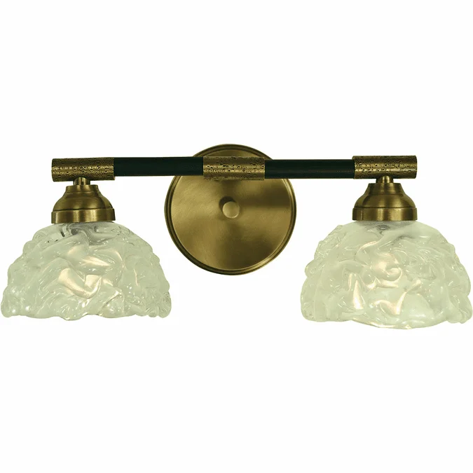 Framburg 5662 Stonebridge Contemporary Antique Brass and Matte Black 2-Light Bath Lighting