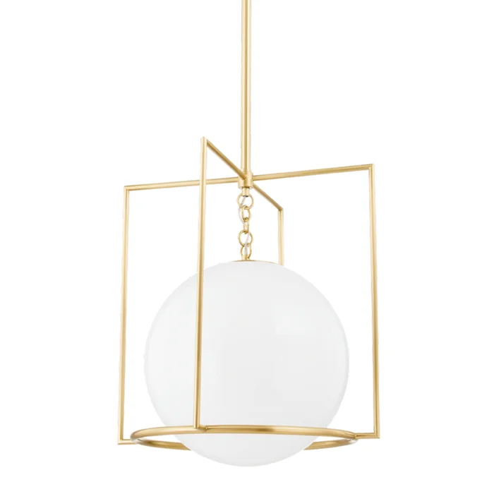 Frankie 1-Light Pendant in Aged Brass 17.25L x 17.25W x 19.25H