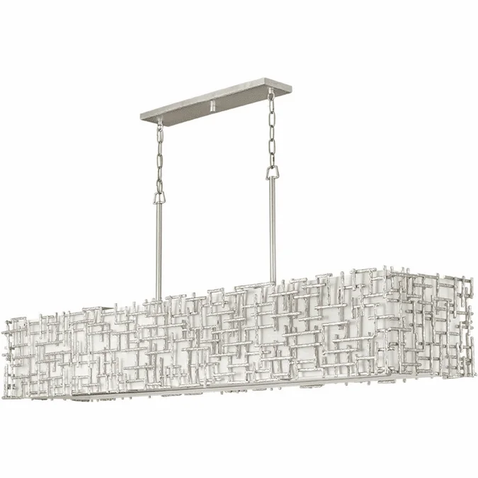 Fredrick Ramond FR33109SLF Farrah Modern Silver Leaf Kitchen Island Light Fixture