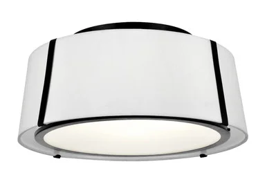 Fulton Three Light Semi Flush Mount in Black (60|FUL-905-BK)