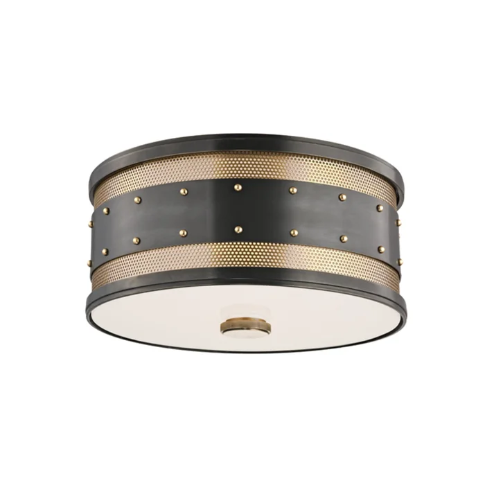 Gaines 2-Light Flush Mount in Aged Old Bronze 12L x 12W x 5.5H