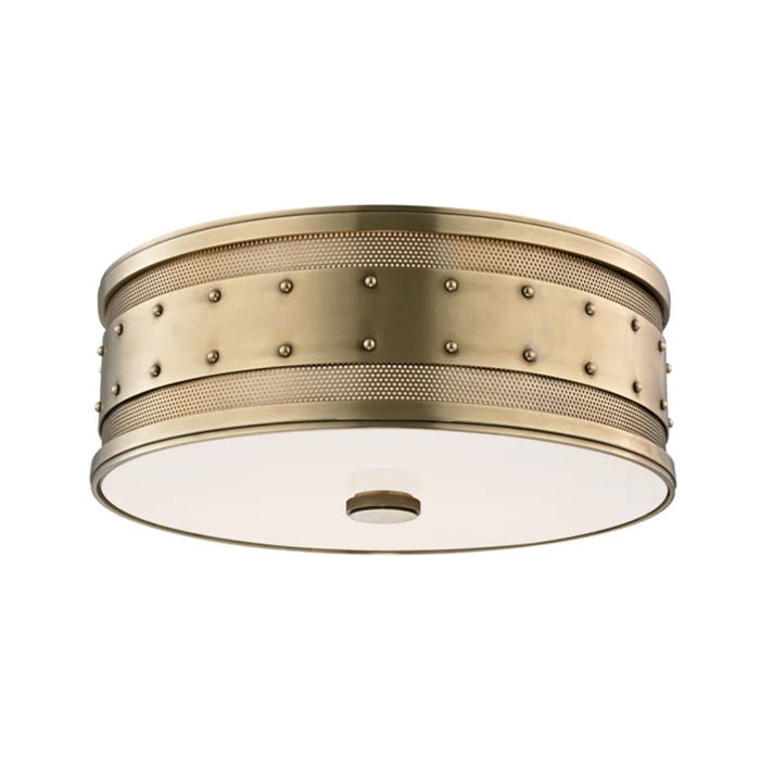 Gaines 3-Light Flush Mount in Aged Brass 16L x 16W x 5.5H