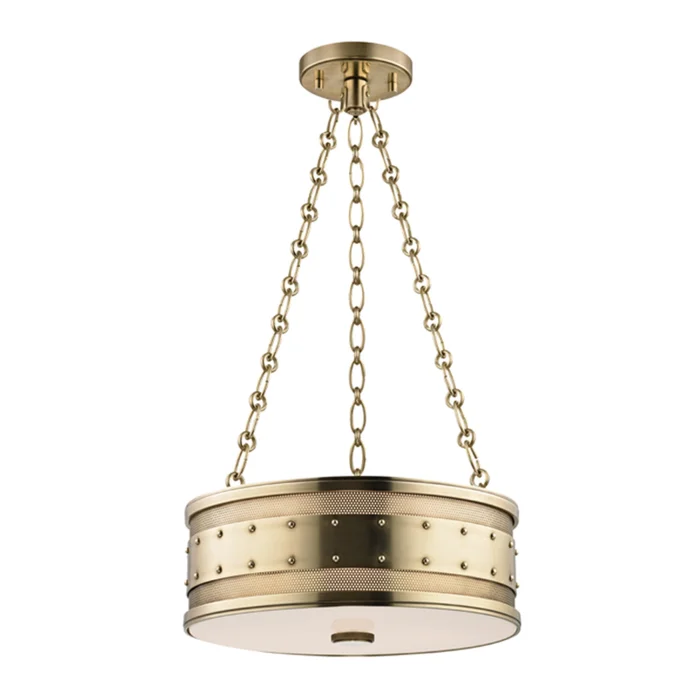 Gaines 3-Light Pendant in Aged Brass 16L x 16W x 5.75H