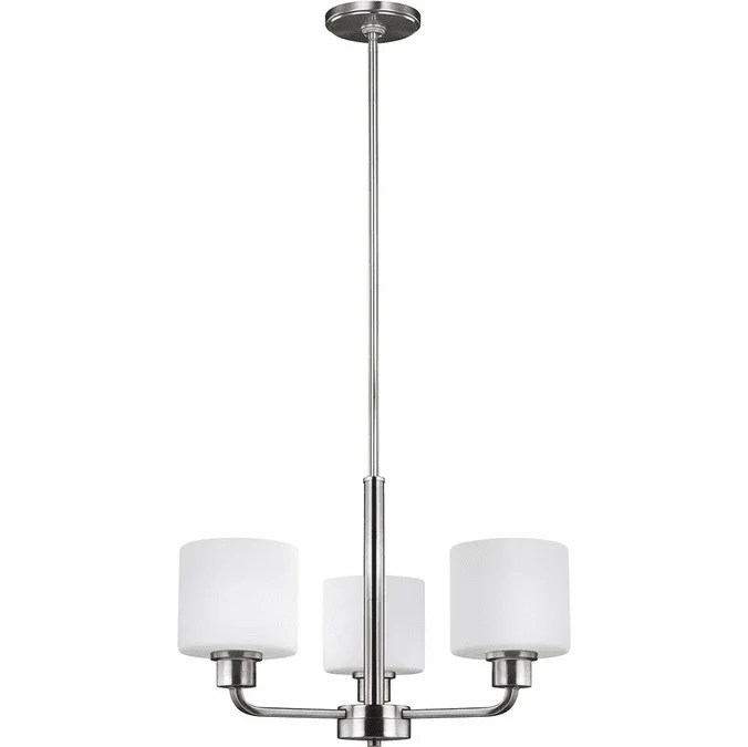 Generation Lighting 3128803-962 Canfield Contemporary Brushed Nickel Mini Chandelier Light