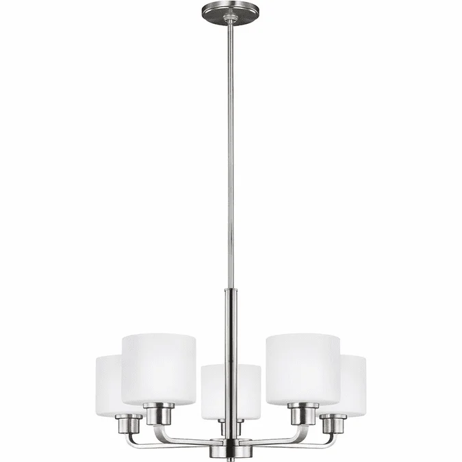 Generation Lighting 3128805-962 Canfield Contemporary Brushed Nickel Chandelier Lighting