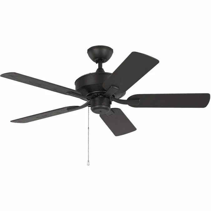 Generation Lighting 5LDO44MBK Linden Outdoor Midnight Black 44″ Ceiling Fan