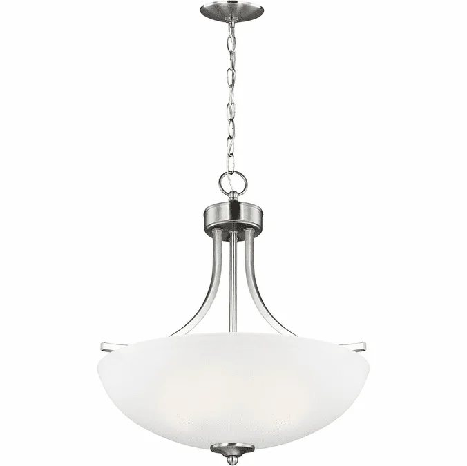 Generation Lighting 6616503EN3-962 Geary Modern Brushed Nickel LED 19″ Ceiling Pendant Light