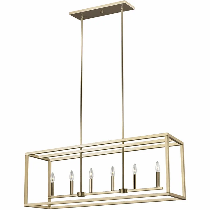 Generation Lighting 6634506EN-848 Moffet Street Modern Satin Brass LED Kitchen Island Light Fixture