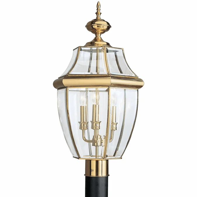 Generation Lighting 8239EN-02 Lancaster Traditional Polished Brass LED Outdoor Post Light Fixture