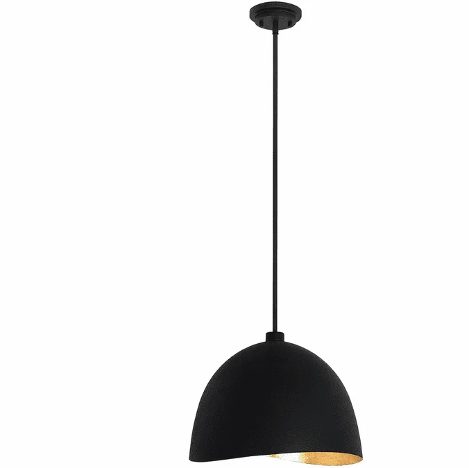 George Kovacs P1914-711 Eclos Contemporary Coal & Gold Leaf Hanging Pendant Lighting