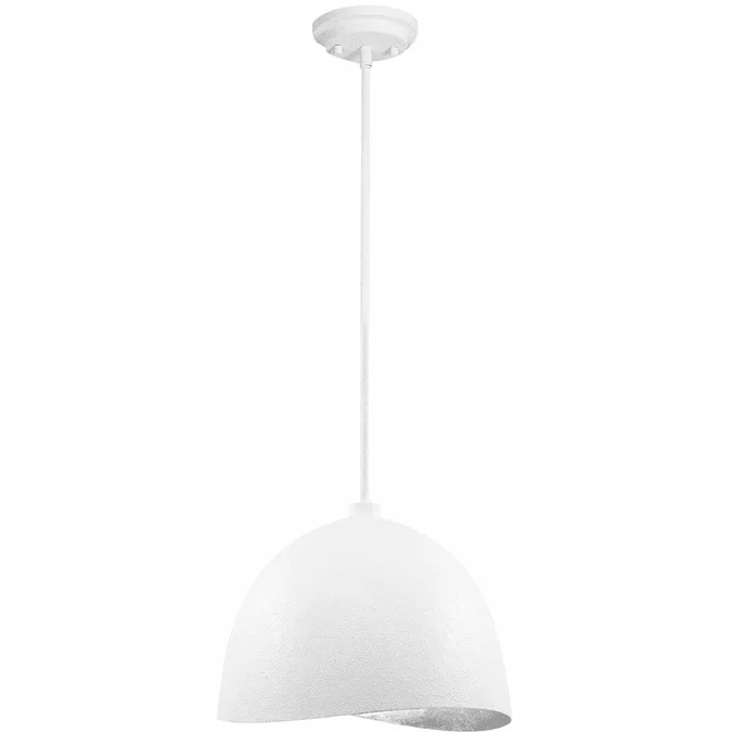 George Kovacs P1914-736 Eclos Modern White & Silver Leaf Hanging Light Fixture