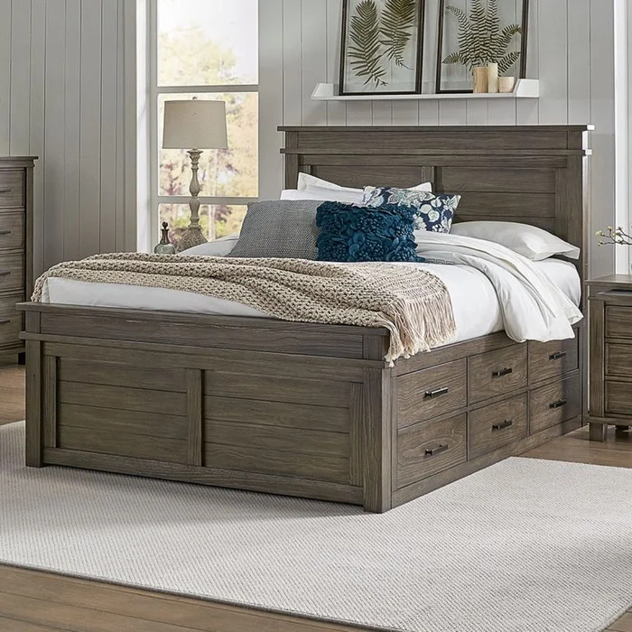 Glacier Point King Captain Bed in Greystone GLPGR5151