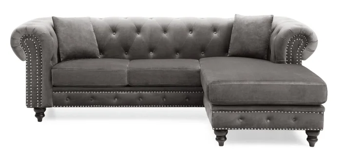 Glory Furniture G0350 Sofa Chaise in Gray G0350B-SC